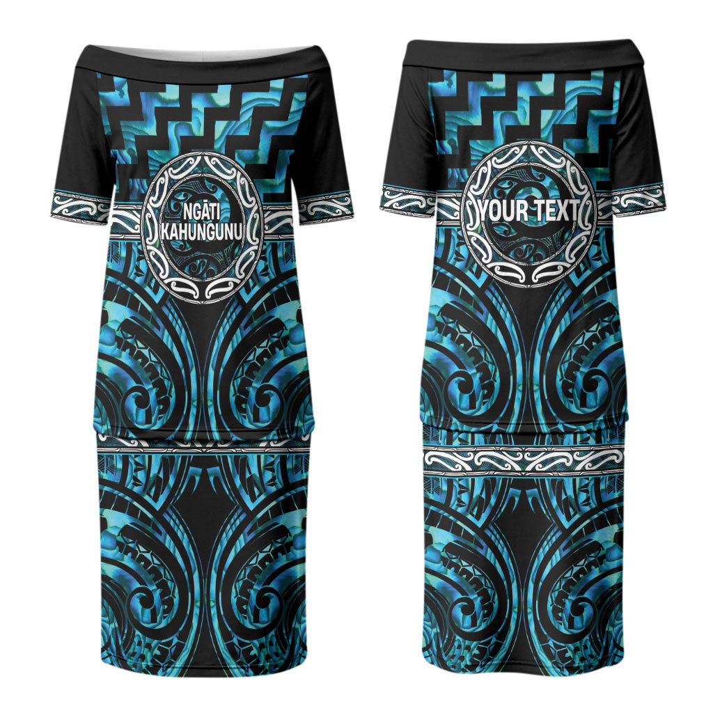 Aotearoa Ngati Kahungunu Personalised Couples Matching Puletasi and Hawaiian Shirt Maori Iwi Poutama Puhoro Tattoo LT14 - Polynesian Pride