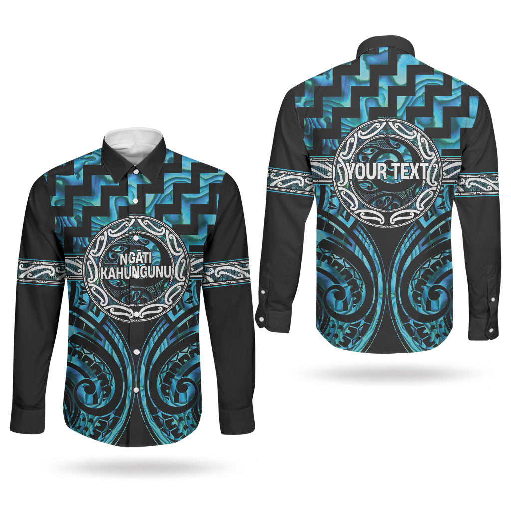 Aotearoa Ngati Kahungunu Personalised Couples Matching Tank Maxi Dress and Long Sleeve Button Shirt Maori Iwi Poutama Puhoro Tattoo LT14 - Polynesian Pride