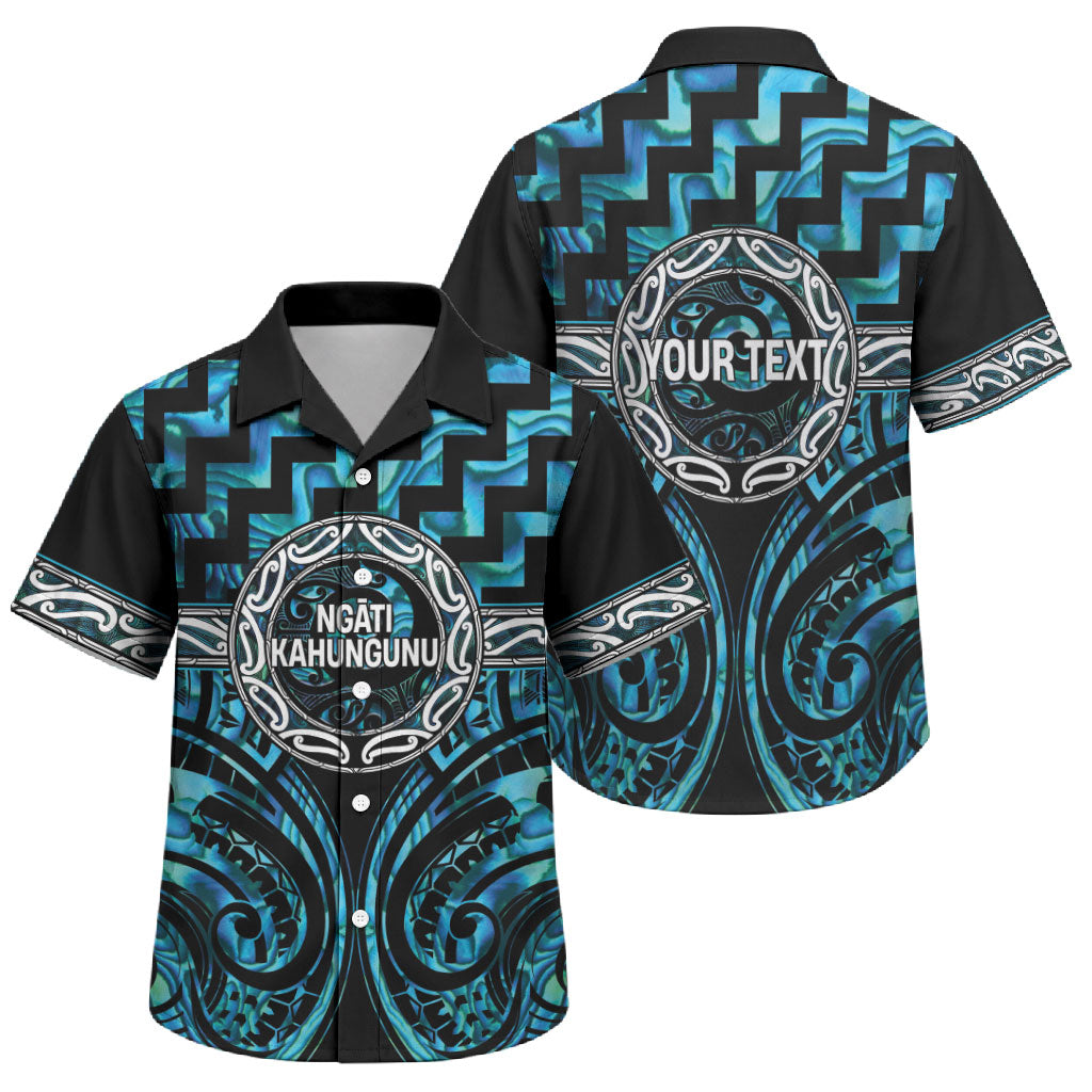 Aotearoa Ngati Kahungunu Personalised Family Matching Puletasi and Hawaiian Shirt Maori Iwi Poutama Puhoro Tattoo LT14 Son's Shirt Turquoise - Polynesian Pride