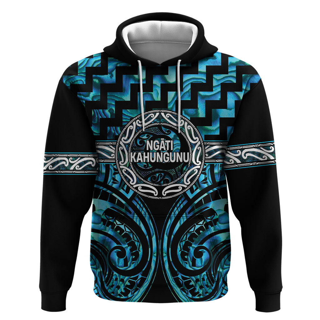 Aotearoa Ngati Kahungunu Personalised Hoodie Maori Iwi Poutama Puhoro Tattoo