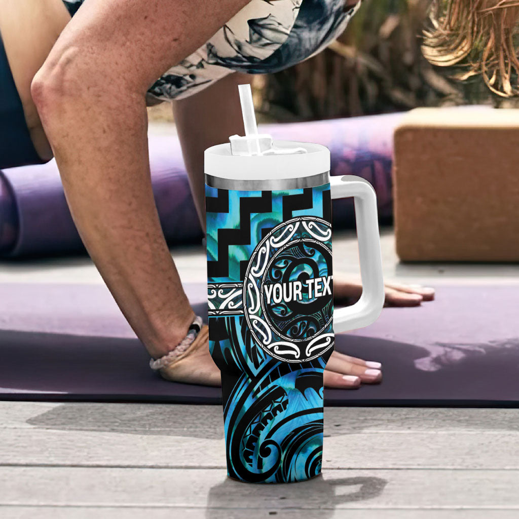 Aotearoa Ngati Kahungunu Personalised Tumbler With Handle Maori Iwi Poutama Puhoro Tattoo LT14 - Polynesian Pride