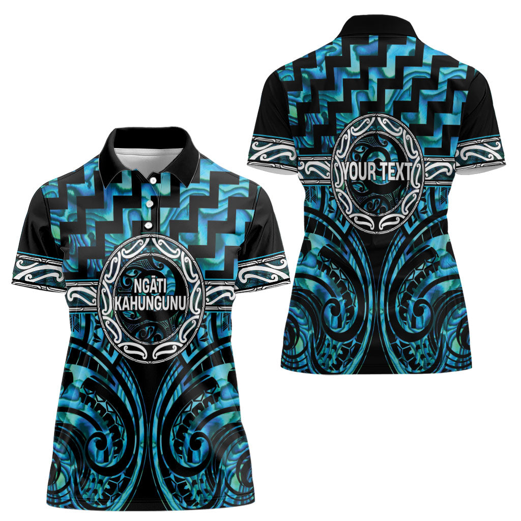 Aotearoa Ngati Kahungunu Personalised Women Polo Shirt Maori Iwi Poutama Puhoro Tattoo LT14 - Polynesian Pride