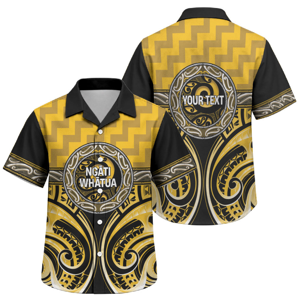 Aotearoa Ngati Whatua Personalised Family Matching Summer Maxi Dress and Hawaiian Shirt Maori Iwi Poutama Puhoro Tattoo LT14 Son's Shirt Yellow - Polynesian Pride