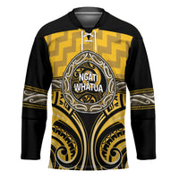 Aotearoa Ngati Whatua Personalised Hockey Jersey Maori Iwi Poutama Puhoro Tattoo LT14 Unisex Yellow - Polynesian Pride