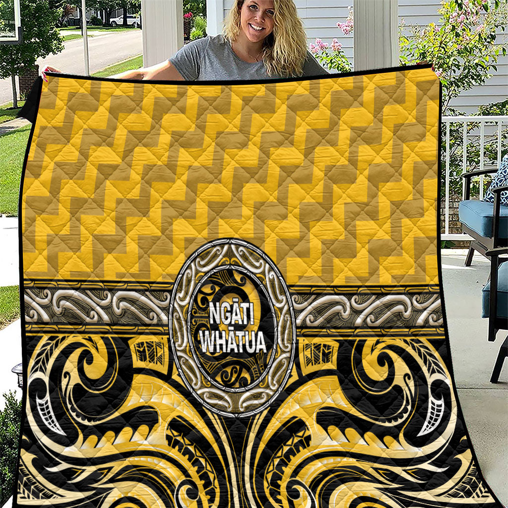 Aotearoa Ngati Whatua Quilt Maori Iwi Poutama Puhoro Tattoo LT14 Yellow - Polynesian Pride