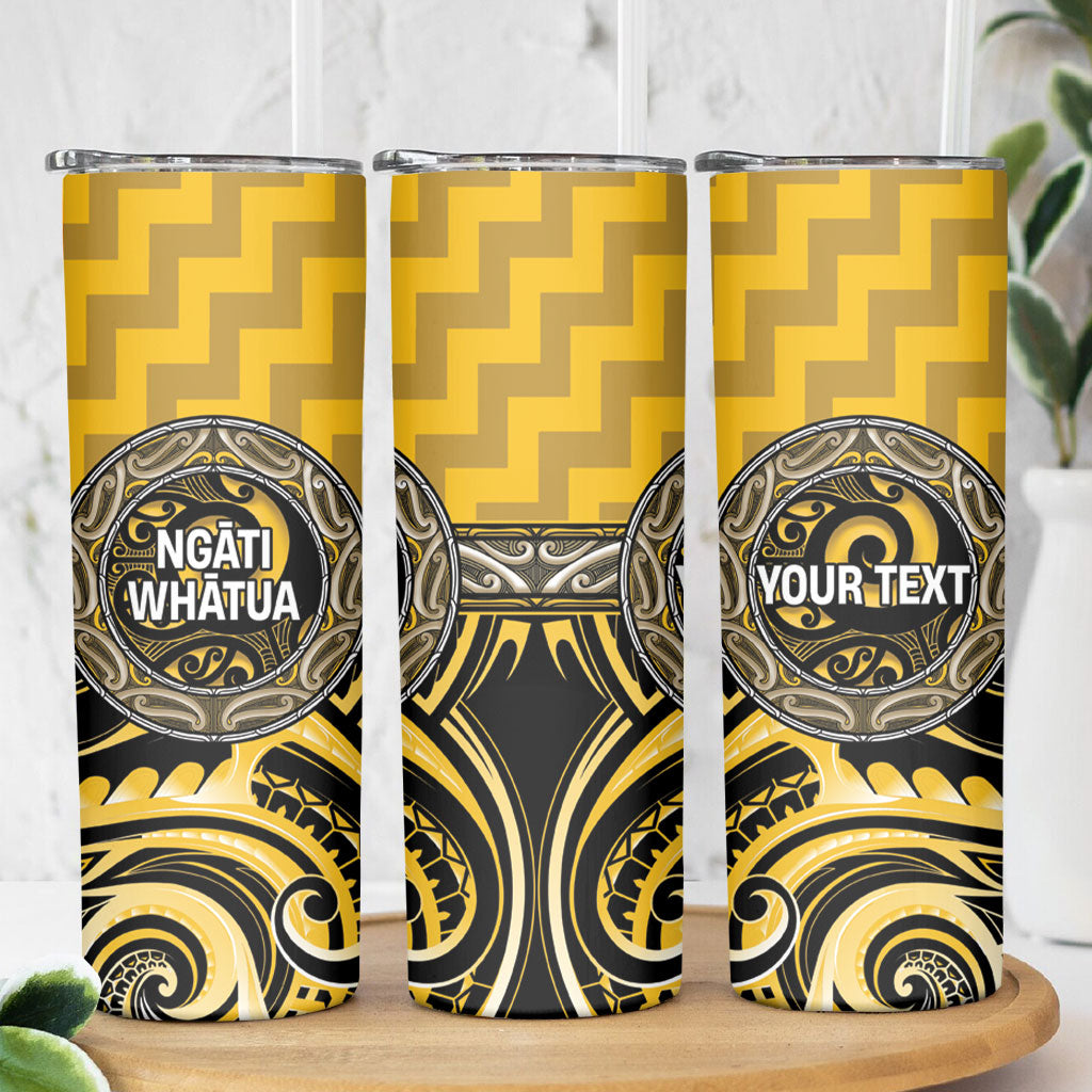 Aotearoa Ngati Whatua Personalised Skinny Tumbler Maori Iwi Poutama Puhoro Tattoo LT14 - Polynesian Pride