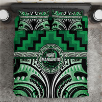 Aotearoa Ngati Maniapoto Bedding Set Maori Iwi Poutama Puhoro Tattoo LT14 Green - Polynesian Pride