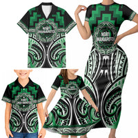 Aotearoa Ngati Maniapoto Personalised Family Matching Short Sleeve Bodycon Dress and Hawaiian Shirt Maori Iwi Poutama Puhoro Tattoo LT14 - Polynesian Pride