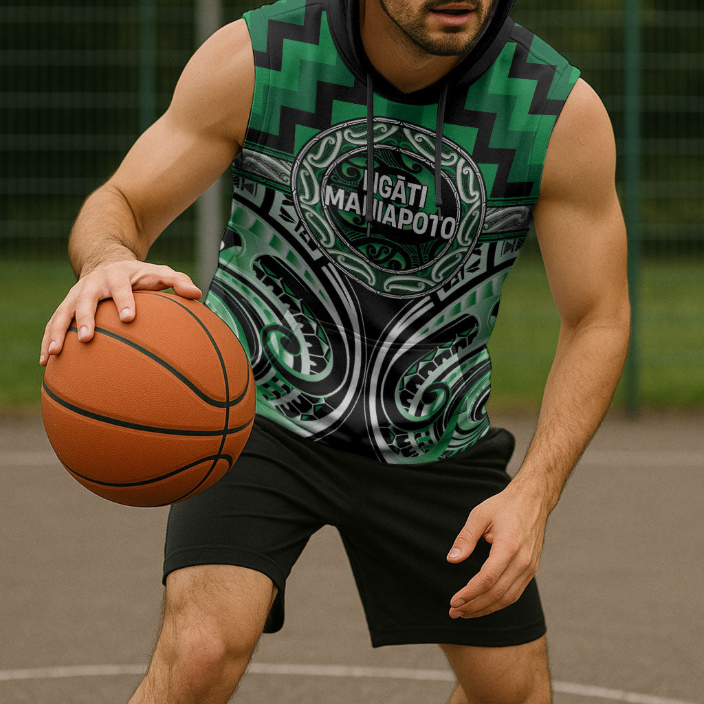 Aotearoa Ngati Maniapoto Personalised Sleeveless Hoodie Maori Iwi Poutama Puhoro Tattoo LT14 - Polynesian Pride