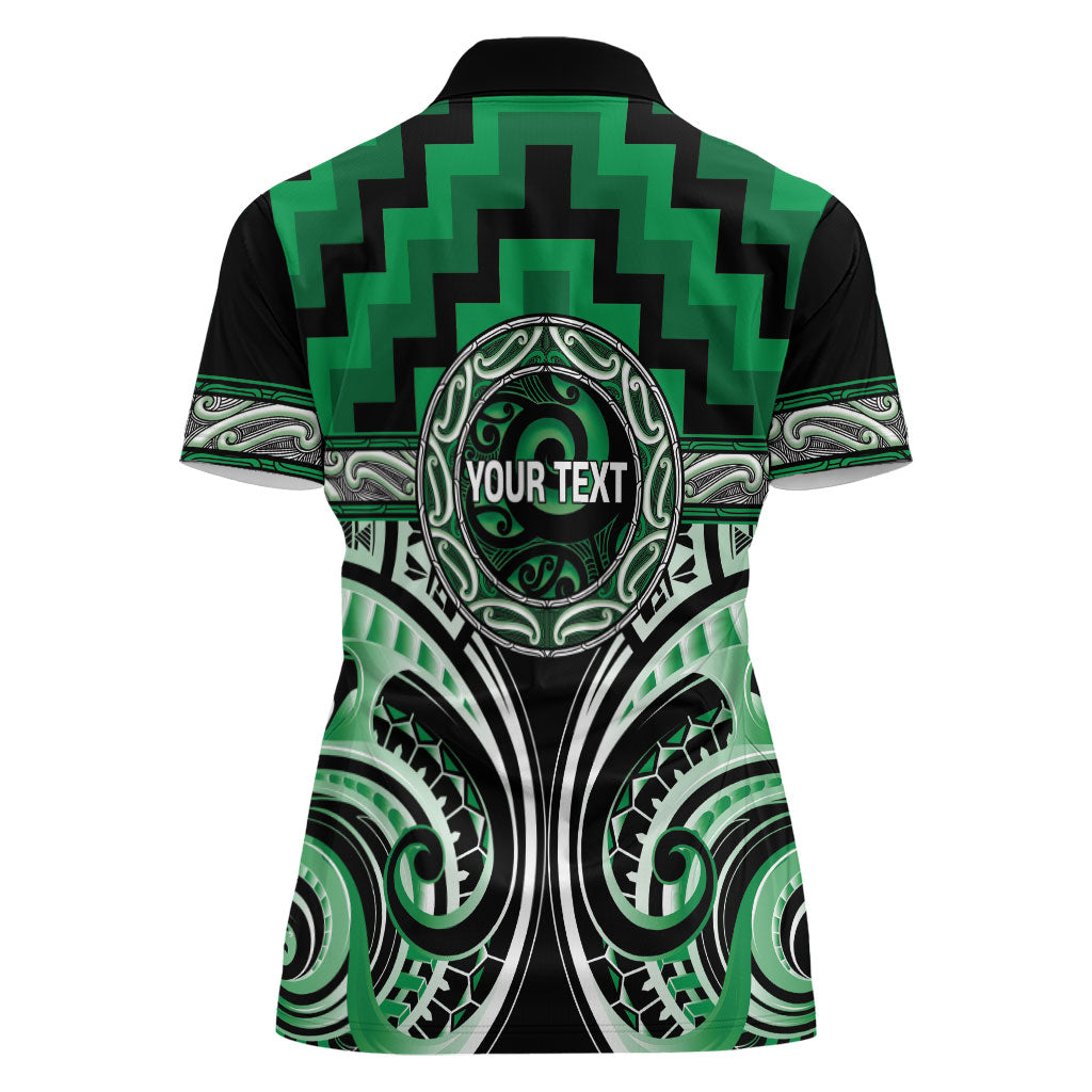 Aotearoa Ngati Maniapoto Personalised Women Polo Shirt Maori Iwi Poutama Puhoro Tattoo LT14 - Polynesian Pride