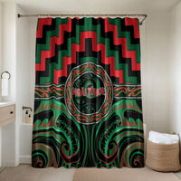 Aotearoa Ngai Tuhoe Bathroom Set Maori Iwi Poutama Puhoro Tattoo LT14 Shower Curtain Only Green - Polynesian Pride