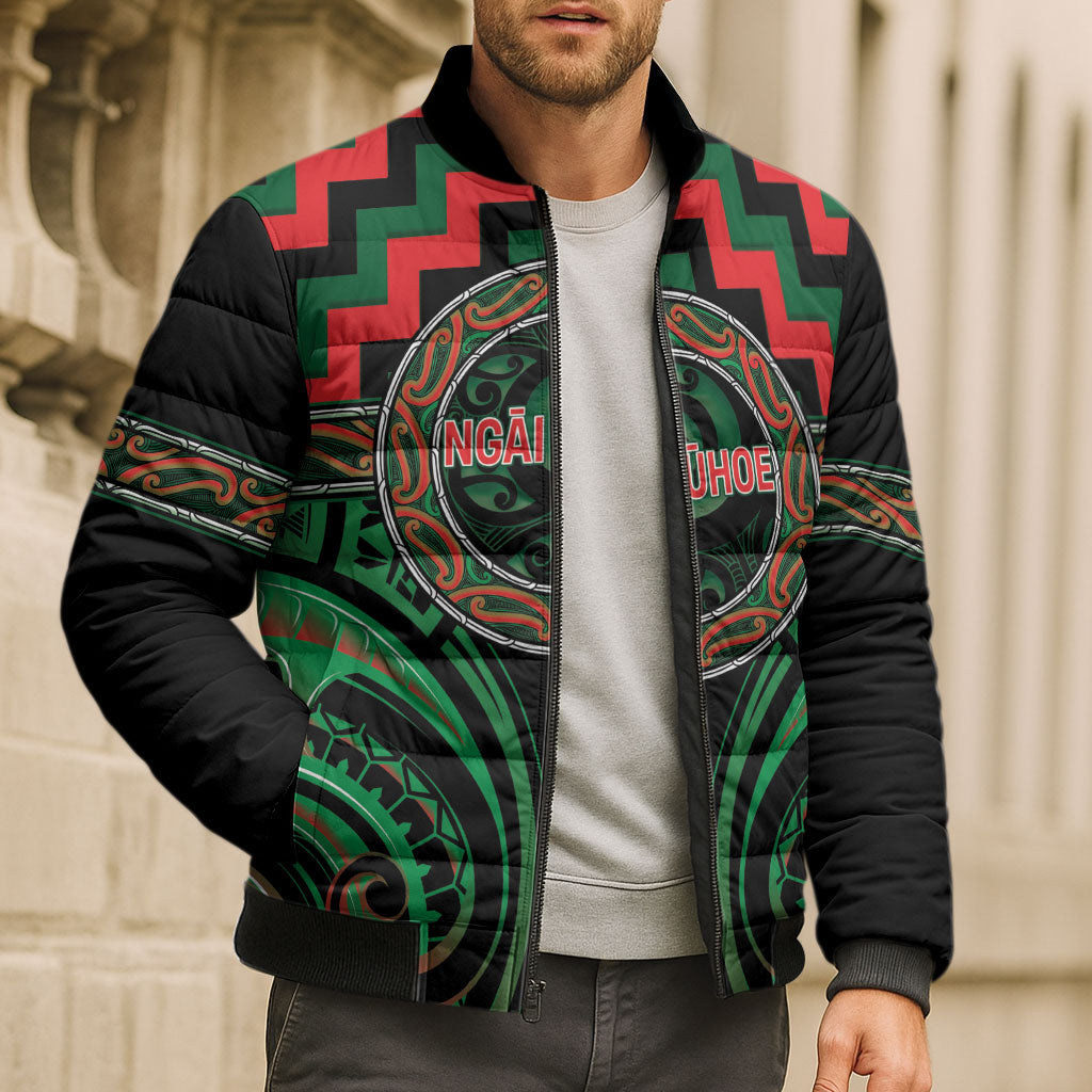 Aotearoa Ngai Tuhoe Personalised Bomber Puffer Jacket Maori Iwi Poutama Puhoro Tattoo LT14 - Polynesian Pride