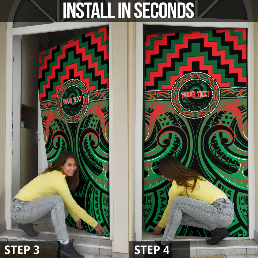 Aotearoa Ngai Tuhoe Personalised Door Cover Maori Iwi Poutama Puhoro Tattoo LT14 - Polynesian Pride