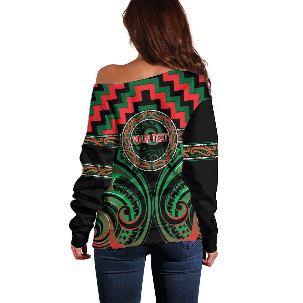 Aotearoa Ngai Tuhoe Personalised Off Shoulder Sweater Maori Iwi Poutama Puhoro Tattoo LT14 - Polynesian Pride
