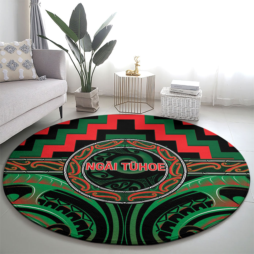 Aotearoa Ngai Tuhoe Round Carpet Maori Iwi Poutama Puhoro Tattoo LT14 - Polynesian Pride