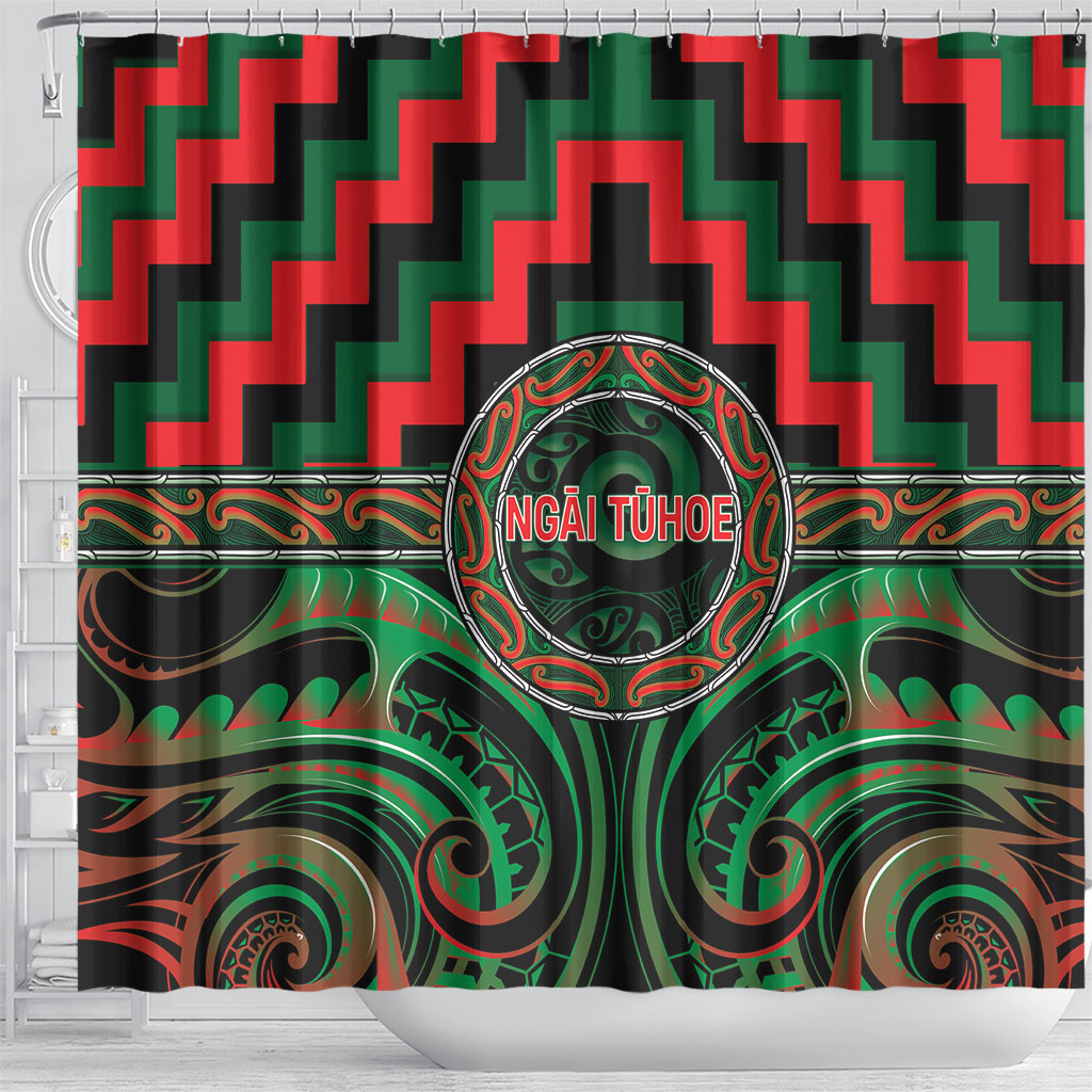 Aotearoa Ngai Tuhoe Shower Curtain Maori Iwi Poutama Puhoro Tattoo LT14 - Polynesian Pride