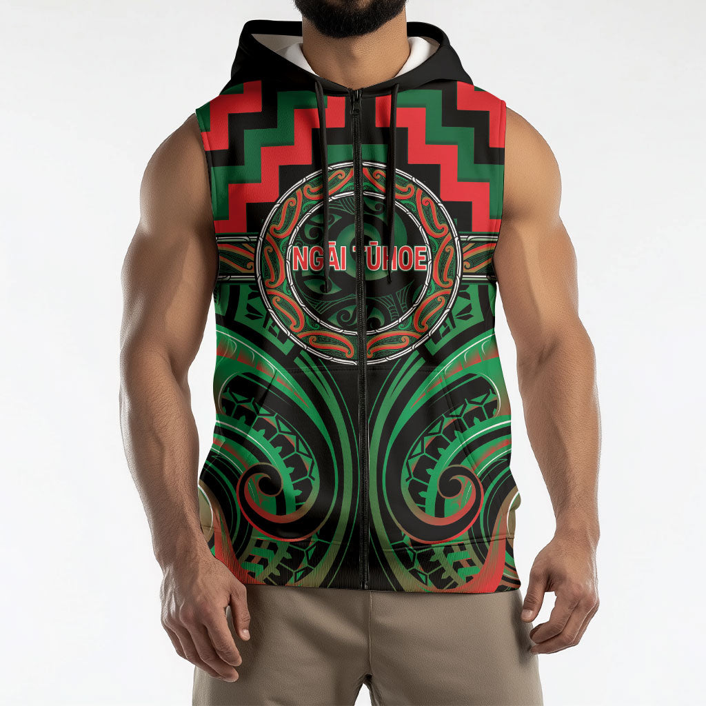 Aotearoa Ngai Tuhoe Personalised Sleeveless Zip Hoodie Maori Iwi Poutama Puhoro Tattoo LT14 - Polynesian Pride