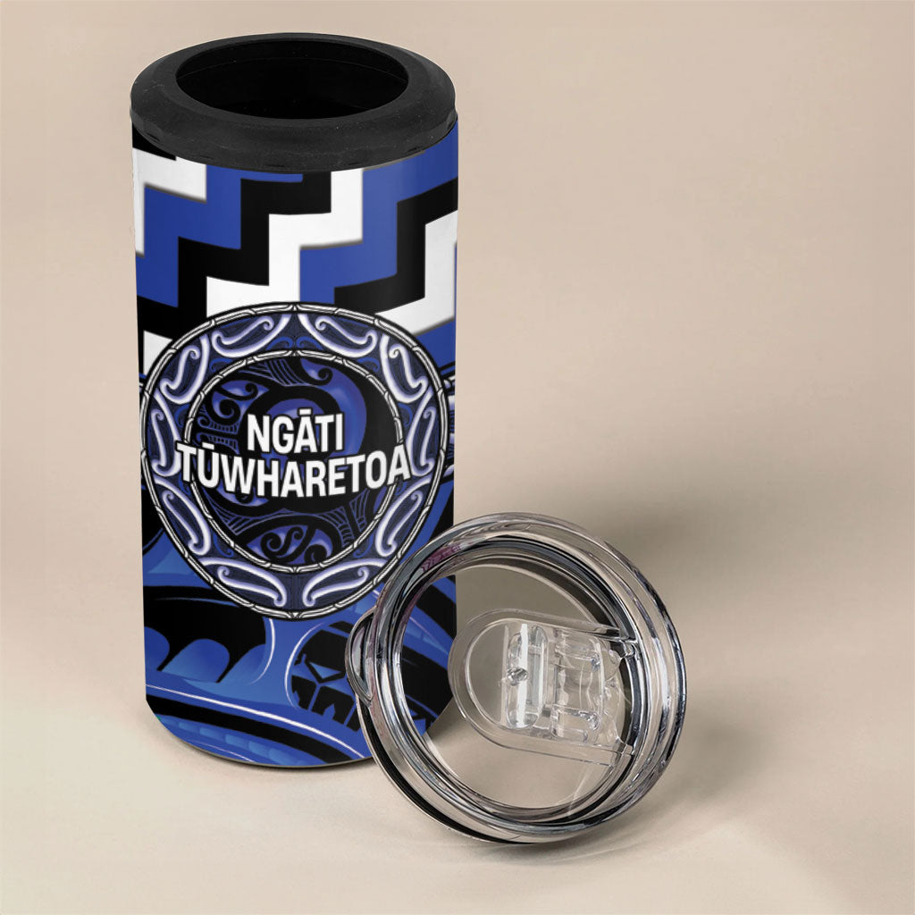 Aotearoa Ngati Tuwharetoa Personalised 4 in 1 Can Cooler Tumbler Maori Iwi Poutama Puhoro Tattoo LT14 - Polynesian Pride