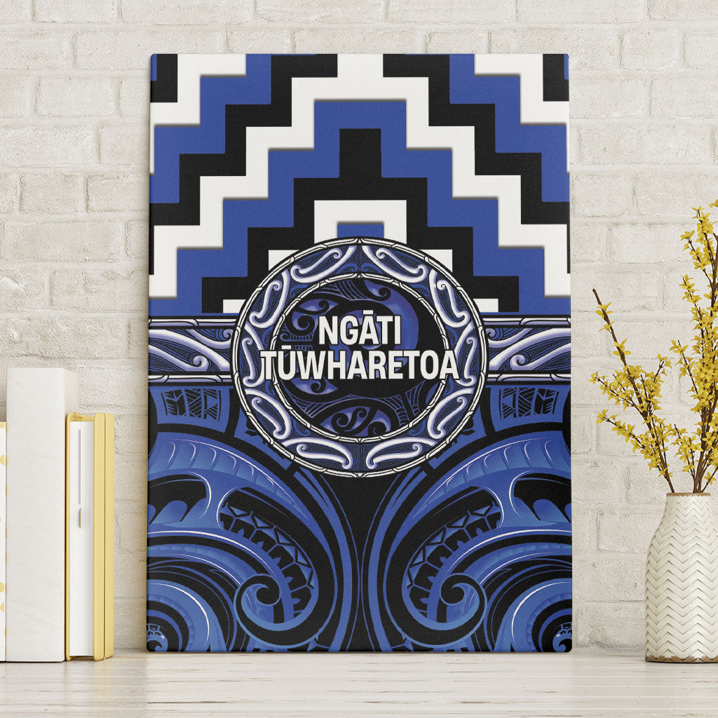 Aotearoa Ngati Tuwharetoa Canvas Wall Art Maori Iwi Poutama Puhoro Tattoo LT14 Without Frame Blue - Polynesian Pride