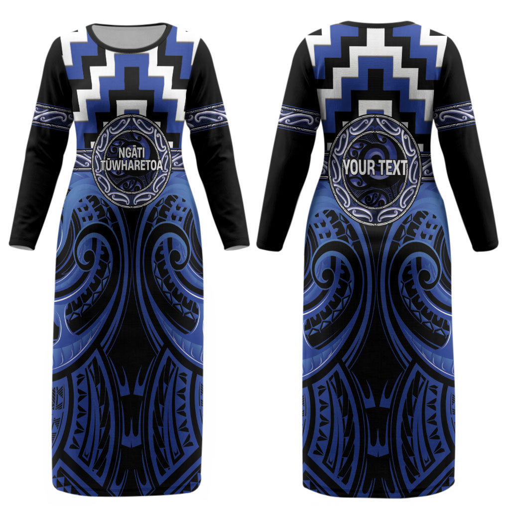 Aotearoa Ngati Tuwharetoa Personalised Couples Matching Long Sleeve Bodycon Dress and Hawaiian Shirt Maori Iwi Poutama Puhoro Tattoo LT14 - Polynesian Pride