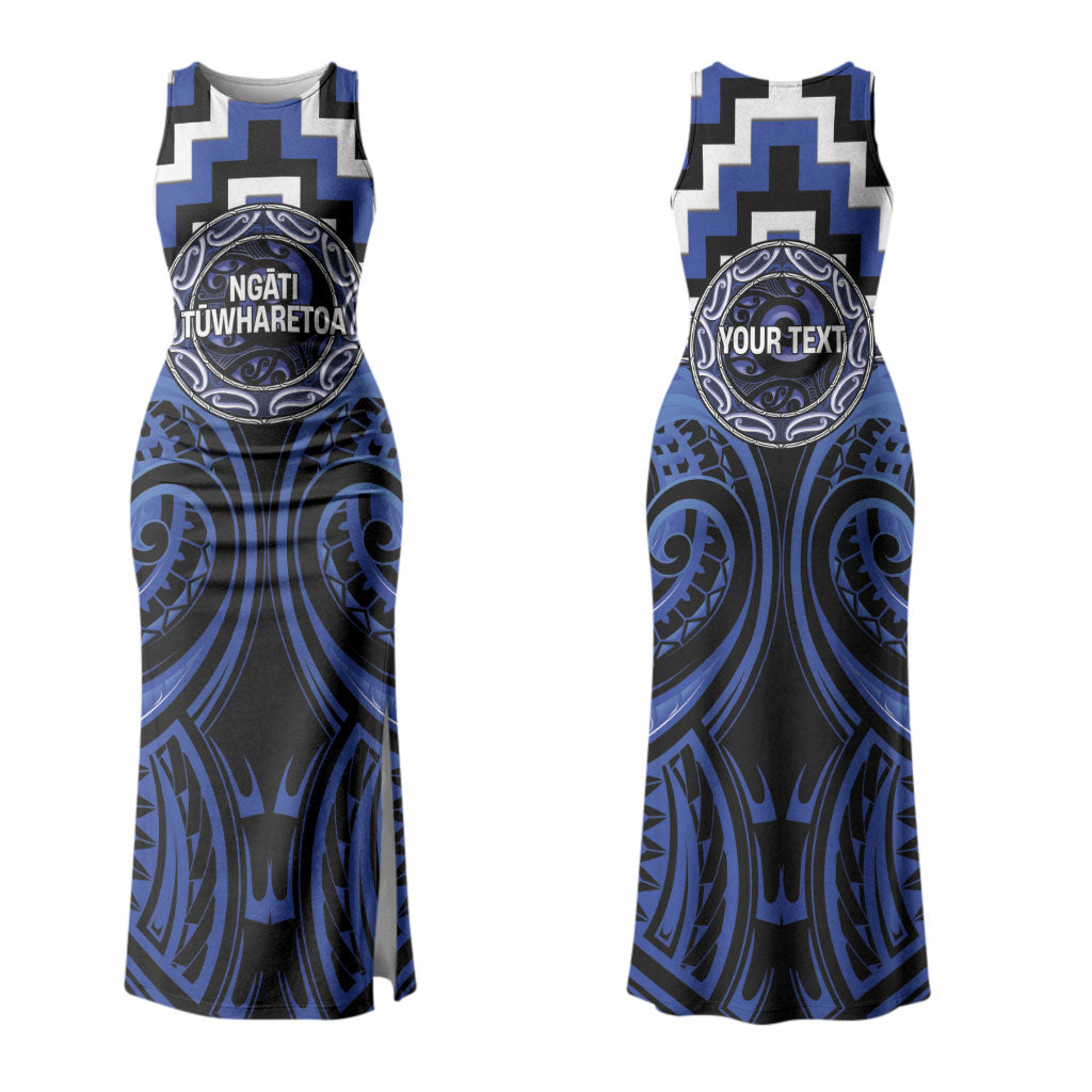 Aotearoa Ngati Tuwharetoa Personalised Couples Matching Tank Maxi Dress and Hawaiian Shirt Maori Iwi Poutama Puhoro Tattoo LT14 - Polynesian Pride