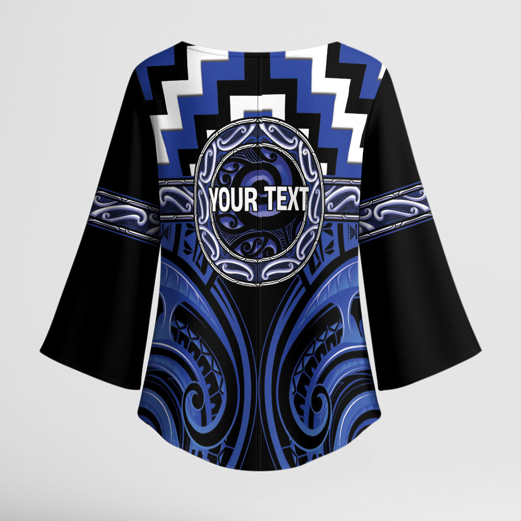 Aotearoa Ngati Tuwharetoa Personalised Kimono Sleeve Blouse Maori Iwi Poutama Puhoro Tattoo LT14 - Polynesian Pride