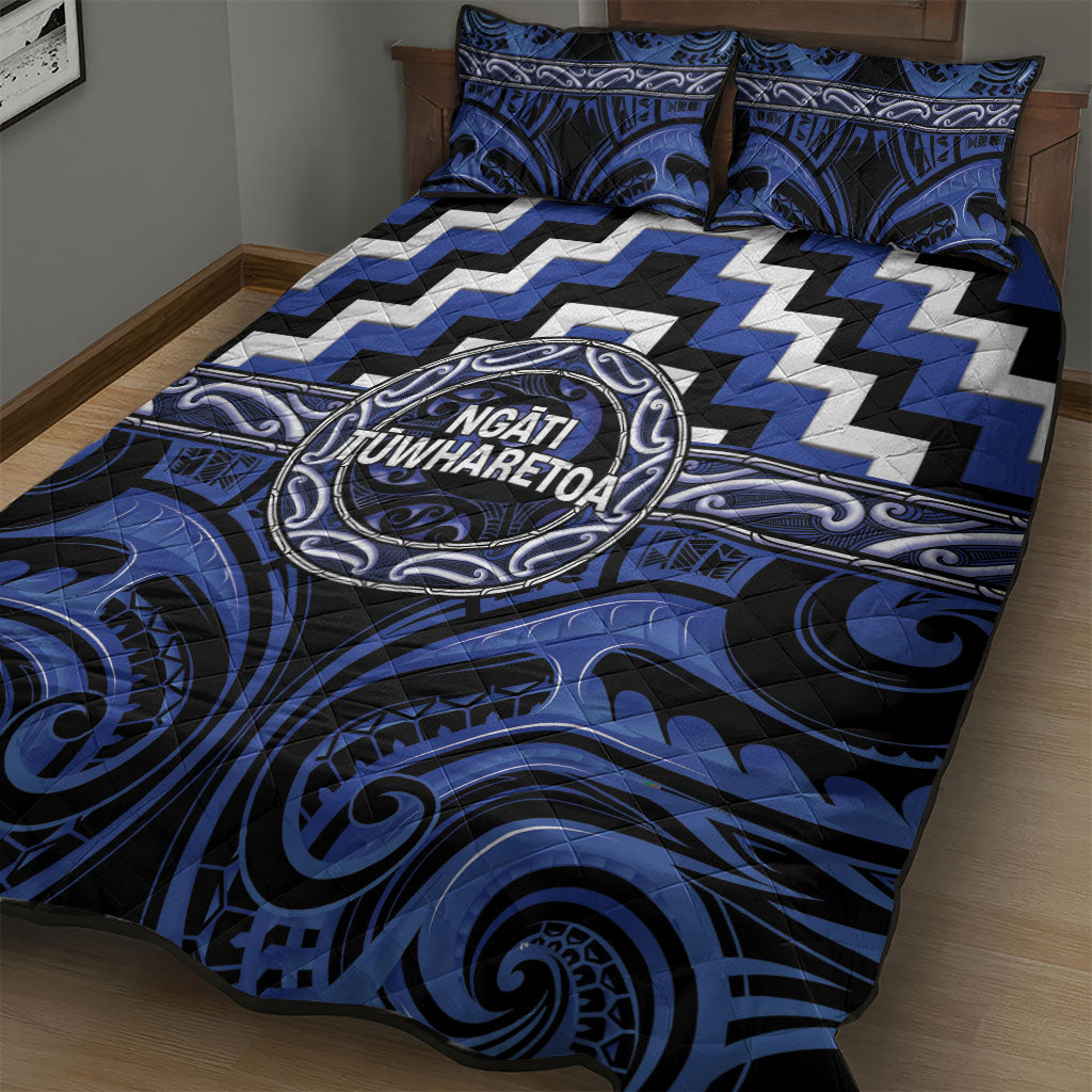 Aotearoa Ngati Tuwharetoa Quilt Bed Set Maori Iwi Poutama Puhoro Tattoo LT14 - Polynesian Pride