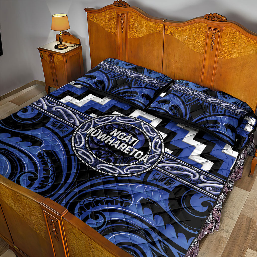 Aotearoa Ngati Tuwharetoa Quilt Bed Set Maori Iwi Poutama Puhoro Tattoo LT14 - Polynesian Pride