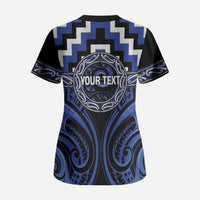 Aotearoa Ngati Tuwharetoa Personalised Scrub Top Maori Iwi Poutama Puhoro Tattoo LT14 - Polynesian Pride