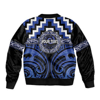 Aotearoa Ngati Tuwharetoa Personalised Sleeve Zip Bomber Jacket Maori Iwi Poutama Puhoro Tattoo LT14 - Polynesian Pride