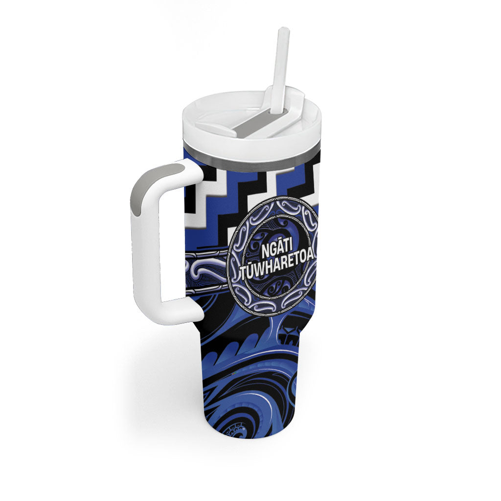 Aotearoa Ngati Tuwharetoa Personalised Tumbler With Handle Maori Iwi Poutama Puhoro Tattoo LT14 - Polynesian Pride