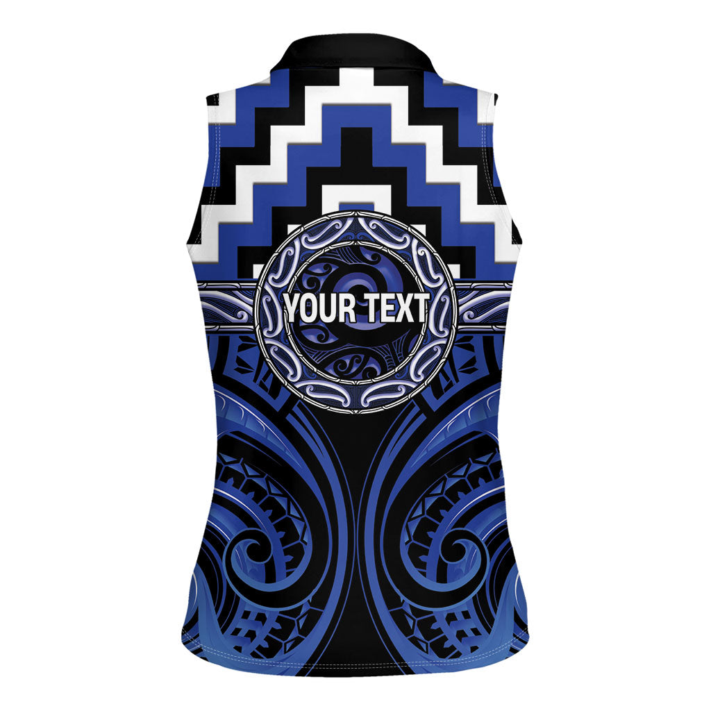 Aotearoa Ngati Tuwharetoa Personalised Women Sleeveless Polo Shirt Maori Iwi Poutama Puhoro Tattoo LT14 - Polynesian Pride