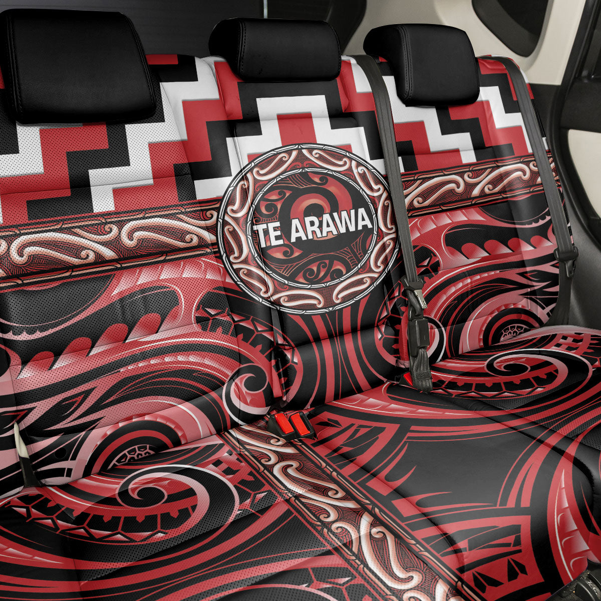 Aotearoa Te Arawa Back Car Seat Cover Maori Iwi Poutama Puhoro Tattoo LT14 - Polynesian Pride