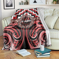 Aotearoa Te Arawa Blanket Maori Iwi Poutama Puhoro Tattoo LT14 Red - Polynesian Pride