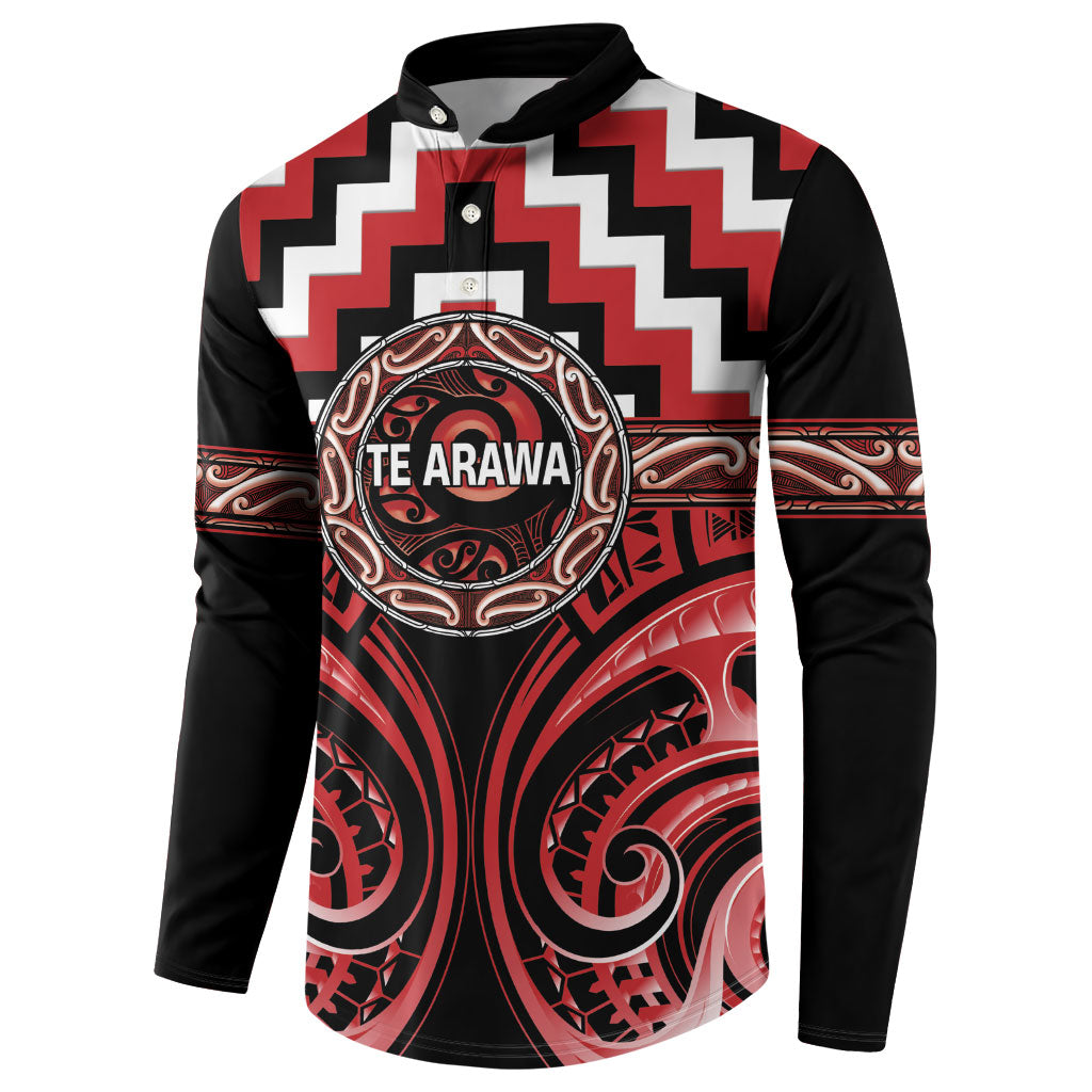 Aotearoa Te Arawa Personalised Button Sweatshirt Maori Iwi Poutama Puhoro Tattoo LT14 - Polynesian Pride