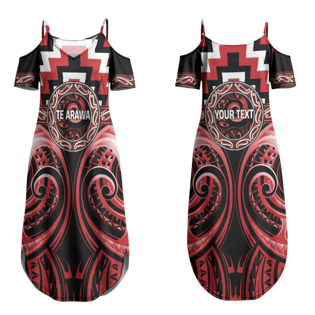Aotearoa Te Arawa Personalised Couples Matching Summer Maxi Dress and Hawaiian Shirt Maori Iwi Poutama Puhoro Tattoo LT14 - Polynesian Pride