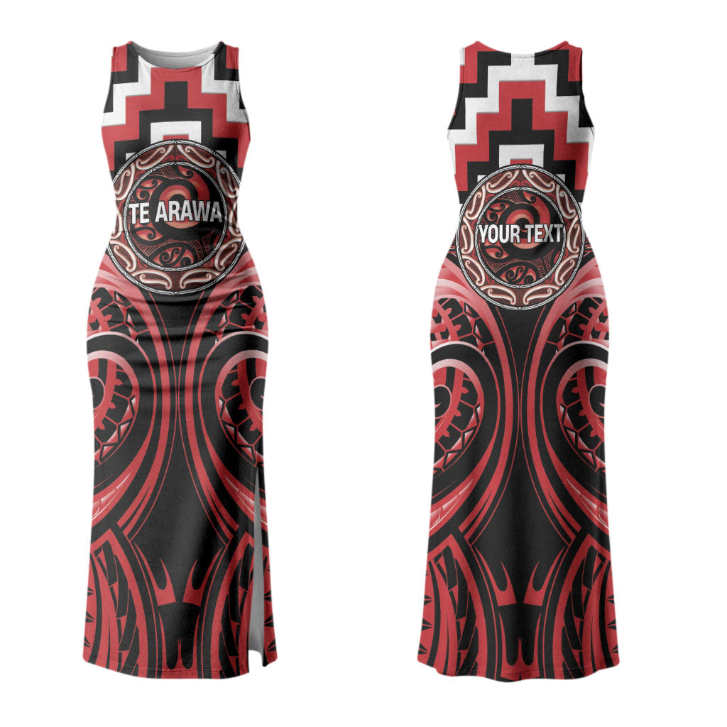 Aotearoa Te Arawa Personalised Couples Matching Tank Maxi Dress and Hawaiian Shirt Maori Iwi Poutama Puhoro Tattoo LT14 - Polynesian Pride