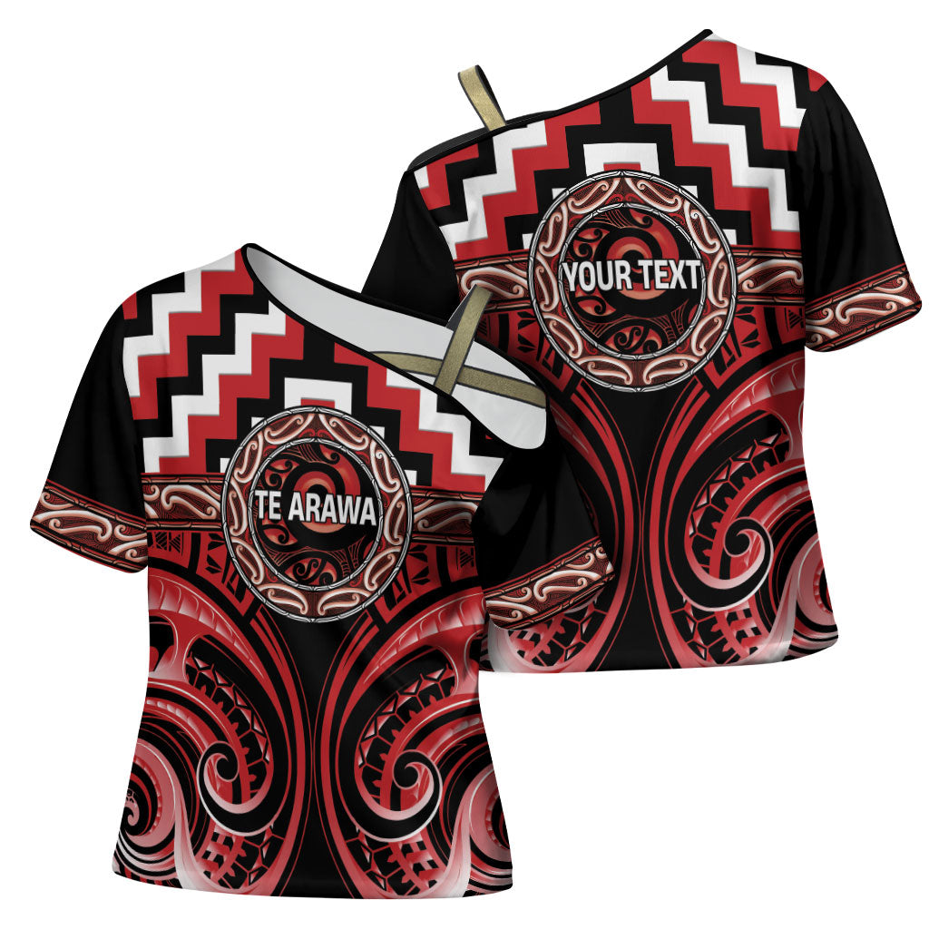 Aotearoa Te Arawa Personalised Cross Shoulder Shirt Maori Iwi Poutama Puhoro Tattoo LT14 - Polynesian Pride