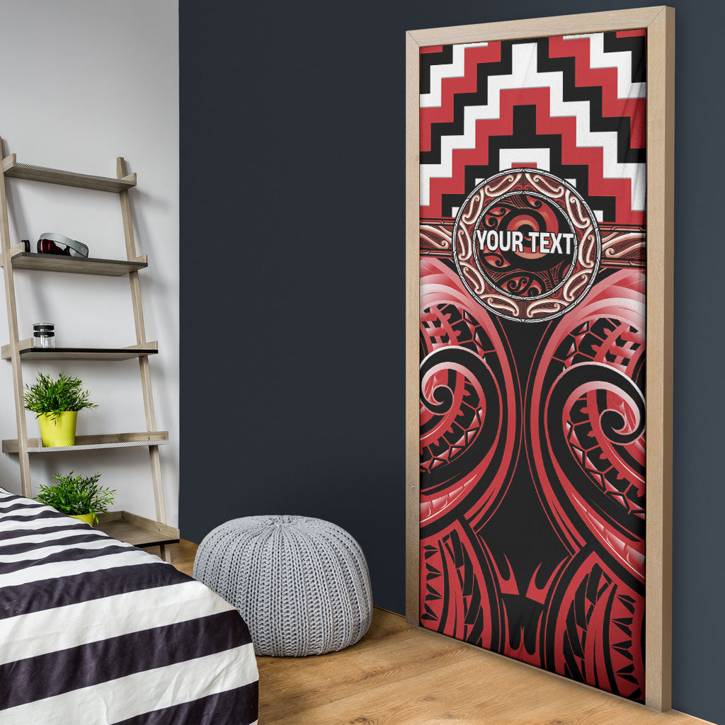 Aotearoa Te Arawa Personalised Door Cover Maori Iwi Poutama Puhoro Tattoo LT14 - Polynesian Pride