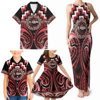 Aotearoa Te Arawa Personalised Family Matching Tank Maxi Dress and Hawaiian Shirt Maori Iwi Poutama Puhoro Tattoo LT14 - Polynesian Pride