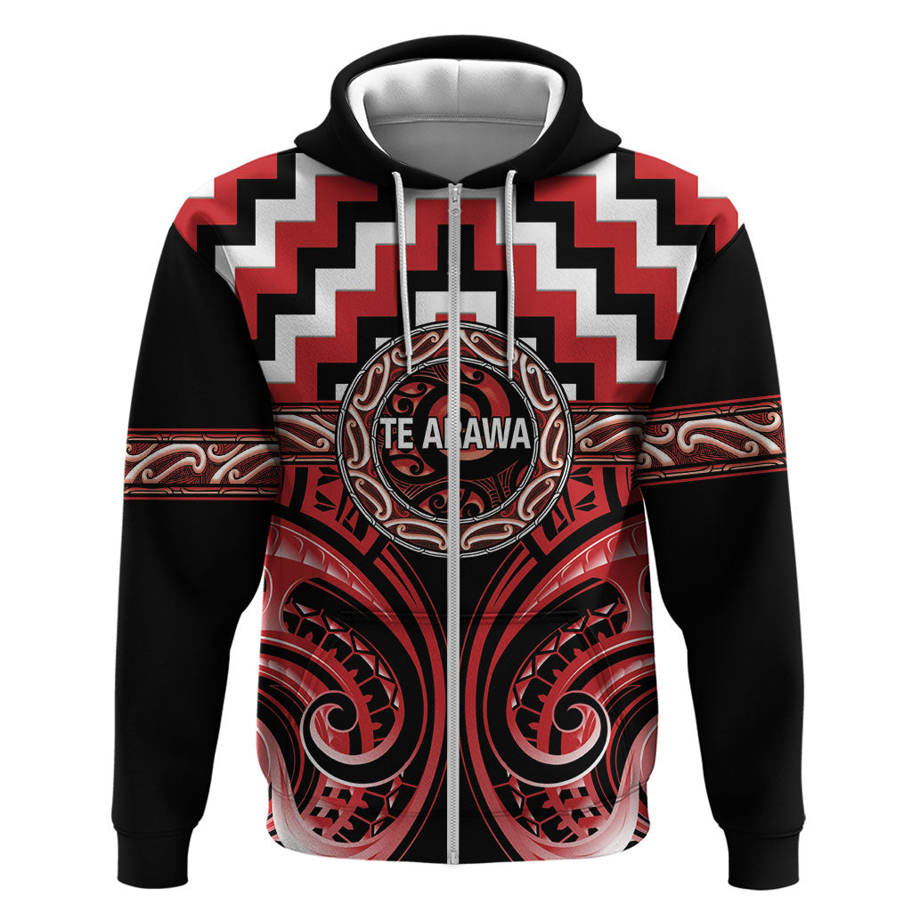 Aotearoa Te Arawa Personalised Hoodie Maori Iwi Poutama Puhoro Tattoo