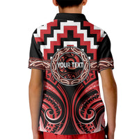 Aotearoa Te Arawa Personalised Kid Polo Shirt Maori Iwi Poutama Puhoro Tattoo LT14 - Polynesian Pride
