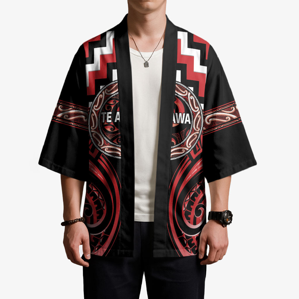 Aotearoa Te Arawa Personalised Kimono Maori Iwi Poutama Puhoro Tattoo LT14 - Polynesian Pride