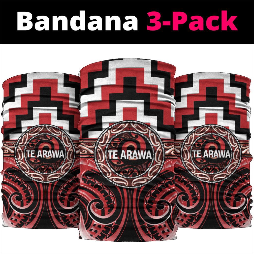 Aotearoa Te Arawa Neck Gaiter Maori Iwi Poutama Puhoro Tattoo LT14 package One Size: 25*50cm Red - Polynesian Pride