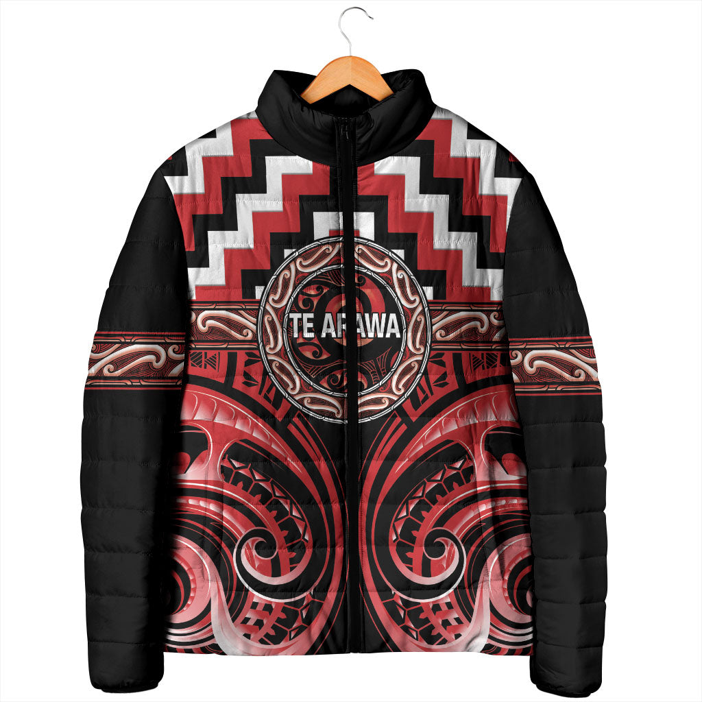 Aotearoa Te Arawa Personalised Padded Jacket Maori Iwi Poutama Puhoro Tattoo LT14 - Polynesian Pride