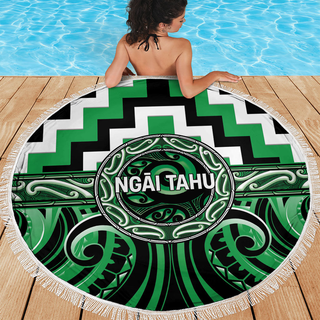 Aotearoa Ngai Tahu Beach Blanket Maori Iwi Poutama Puhoro Tattoo LT14 - Polynesian Pride