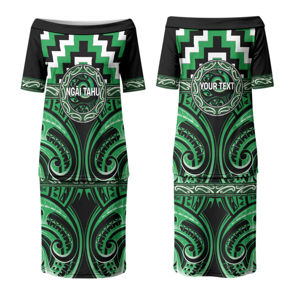 Aotearoa Ngai Tahu Personalised Couples Matching Puletasi and Hawaiian Shirt Maori Iwi Poutama Puhoro Tattoo LT14 - Polynesian Pride