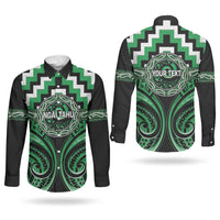 Aotearoa Ngai Tahu Personalised Couples Matching Tank Maxi Dress and Long Sleeve Button Shirt Maori Iwi Poutama Puhoro Tattoo LT14 - Polynesian Pride