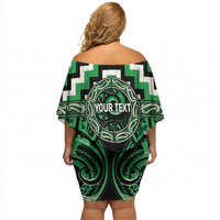 Aotearoa Ngai Tahu Personalised Off Shoulder Short Dress Maori Iwi Poutama Puhoro Tattoo LT14 - Polynesian Pride