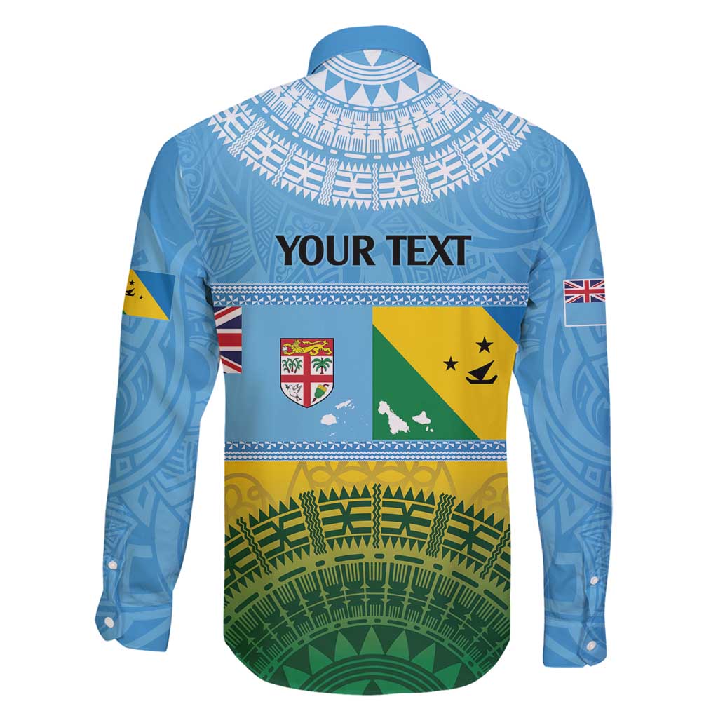 Personalised Malampa Fiji Day Family Matching Long Sleeve Bodycon Dress and Hawaiian Shirt 10 October Fijian Tapa Flag Style